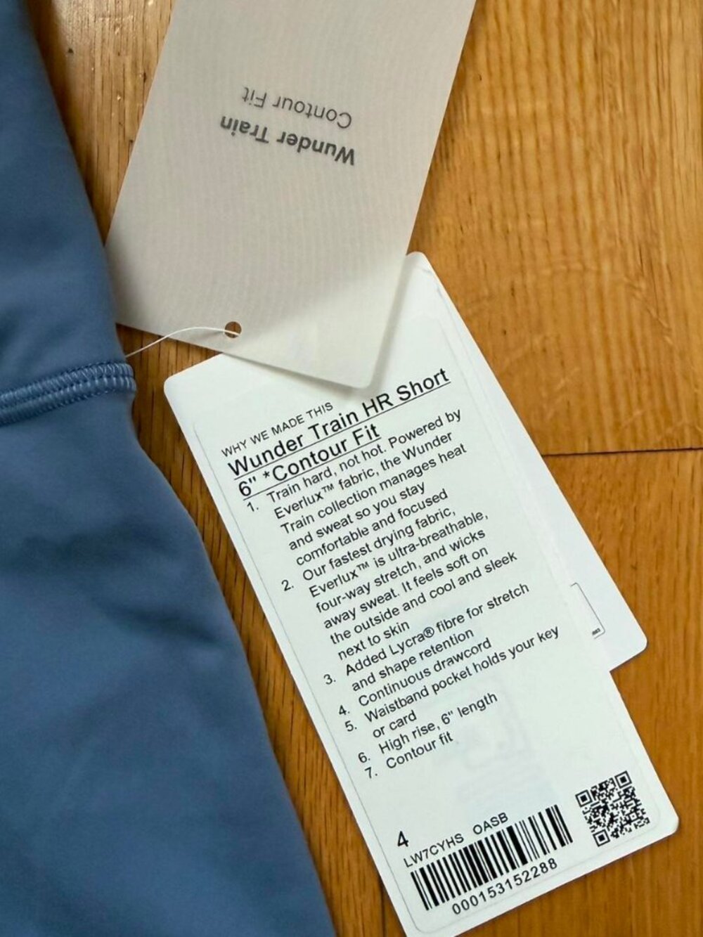 NWT Lululemon Wunder Train HR Contour Fit Shorts 6" Women Oasis Blue 4 Bike - Picture 2 of 4